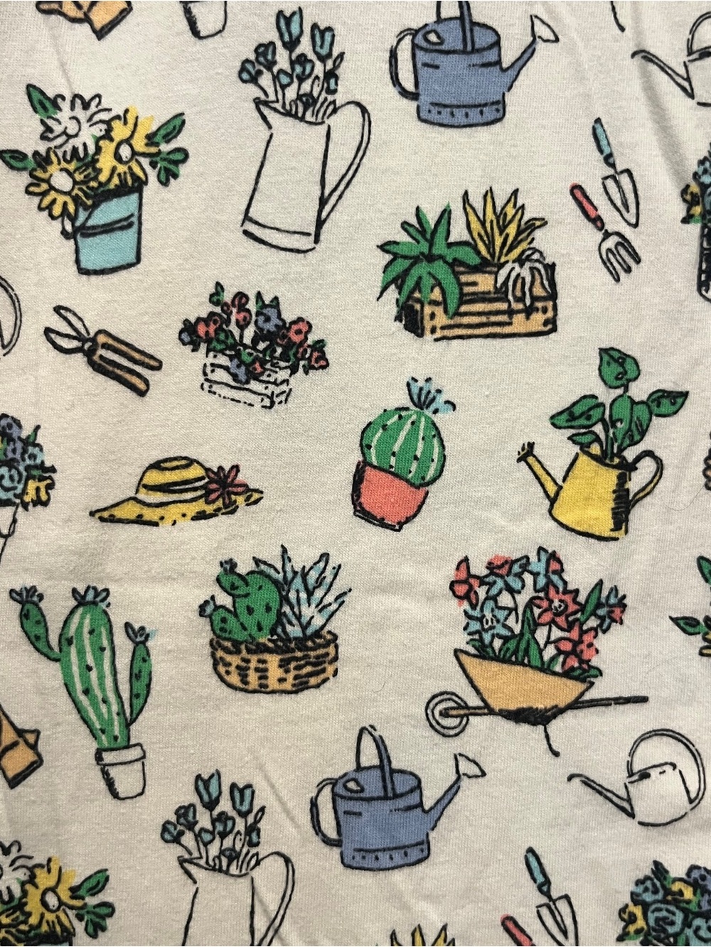 Sleepsense White Pajama capri Pants with Colorful Cactus & succulent Plant Print - Picture 3 of 7